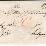 Preussen - Torgau (1833), kl. K1 a. Portobrief n. Belgern