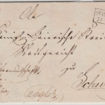 Preussen/Bayern - Schleusingen (1853), Ra2 a. Dienstbrief n. Schweinfurt