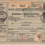 DR - 4x100 Pfg. Korbdeckel, Paketkarte i.d.SCHWEIZ, Wernitzgrün - Affoltern 1930