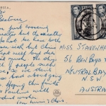 Ceylon - 2x20 C. Tee-Ernte (Perfin !), Karte Colombo - AUSTRALIEN