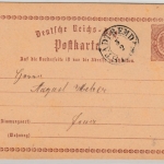 DR/Thurn&Taxis - Stadtremda 1875, K2 a. 1/2 Gr. Brustschild GA-Karte n. Jena