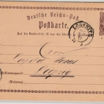 DR/Sachsen - Lössnitz 1874, K2 a. 1/2 Gr. Brustschild GA-Karte n. Leipzig