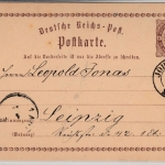 DR/Sachsen - Jöhstadt 1874, K2 a. 1/2 Gr. Brustschild GA-Karte n. Leipzig