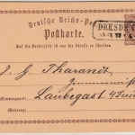 DR - Dresden IV 1873, Ra3 a. 1/2 Gr. Brustschild GA-Karte n. Laubegast