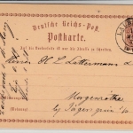 DR/Sachsen - Laubegast 1873, K2 a. 1/2 Gr. Brustschild GA-Karte n.Morgenröthe