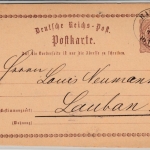 DR/Sachsen - Bautzen 1874, K2 a. 1/2 Gr. Brustschild GA-Karte n. Lauban