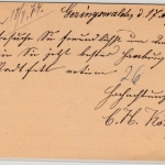 DR/Sachsen - Geringswalda 1874, K2 a. 1/2 Gr. Brustschild GA-Karte n. Leipzig