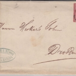 DR/Sachsen - Nossen 1874, K2 a. 1 Gr. gr. Brustschild, Brief n. Dresden