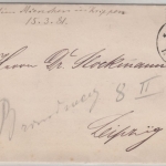 DR - Krippen 1881, K1 a. Trauerdrucksache 3 PfgE. n. Leipzig, mit Inhalt
