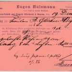 DR - Wurzen (Sachsen) 1885, lachsfarb. Firmenkarte n. Wolfenbüttel