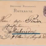 DR - Niederebersbach 1889, K1 a. 5 Pfg. GA-Karte n. Rückersdorf