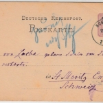 DR - Koesen 1876, K1 a. unterfrank. 5 PfgE. GA-Karte i.d. SCHWEIZ