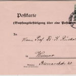 DR - Bahnpost Eisenach - Frankfurt a.M. 1907, Empf.best.f. Postanweisung v. Ipse
