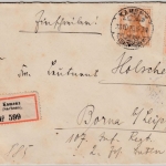 DR - 30+15 Pfg. Germania, Einschreibebrief Kamenz - Borna 1916
