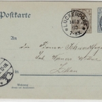 DR - Lückendorf 1907, kl. K1 a. 3+2 Pfg. Germania GA-Karte n. Zittau
