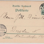 DR - Ohorn 1901, kl. K1 a. 5 Pfg. Germania GA-Karte n. Dresden
