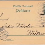 DR - Mulda 1902, Kreisgitterstempel, 5 Pfg. Germania-GA-Karte n. Dresden