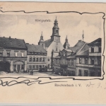 DR - 5 Pfg. Germania/Perfin "AAGL", AK (Königsplatz) Reichenbach 1914 n. (?)