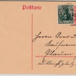 DR - Bahnpost Chemnitz - Rosswein Zug 1410, GA-Karte+Zusatz Hainichen 1920 n.
