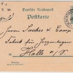 DR - Liebertwolkwitz 1901, K1 a. 5 Pfg. Germania GA-Karte n. Halle