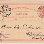 DR - Elgersburg 1892, K1 a. 10 Ö. GA-Karte v. DÄNEMARK