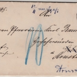 DR - Sondershausen 1888, K1 a.Dienstbrief/Nachporto, Nachsendung Arnstadt/Gehren