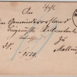 DR - Weimar 1879, K1 a.Dienstbrief/Nachporto n. Mellingen, ohne Inhalt