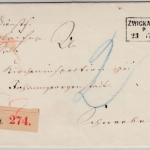 DR - Zwickau i. Sachsen P.E.No.1 1872, Ra3 a. Dienst-Paketbegleitbrief n.