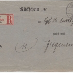 DR - Rückschein (f. Einschreiben) Lobenstein - Ziegenbrück 1895