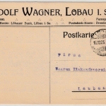 DR-Infla - 2 Mio. a. 5.000 M. Ziffer, Firmenkarte Löbau - Lauban 16.10.23