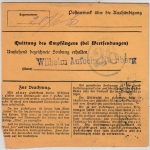 DR-Infla - Steinbach (Kr. Meiningen) 26.6.22, KOS a. Paketkarte n. Nürnberg