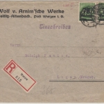 DR-Infla - 2x75 Tsd. a. 1.000 M. Ziffer, Einschreibebrief Wurzen - Lugau 11.9.23