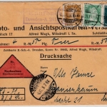 DR - Kaufbach Dresden A28 Land, Landpost-Ra2 a. Nachnahmebrief 1928 n.