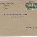 DR - Bahnpost Dresden-Zittau Zug 828, Brief Zittau - Radeberg 1924