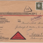 DR - 20+30 Pfg. Ebert, Nachnahmebrief Waltershausen - Leipzig 1931