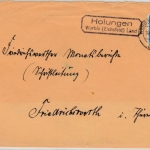 DR - Holungen Worbis (Eichsfeld) Land, Landpost-Ra2 a. Brief n. Friedrichswerth