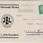 DR - 5 Pfg. Hindenburg, Werbedrucksache (Dental-Fabrik) i.d. SCHWEIZ, Leipzig n.