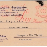 DR - 5 Pfg. AFS "Gebr. Lay", Drucksachenkarte n. FRANKREICH, Plauen 1931 n.