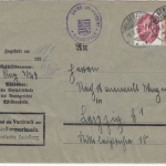 DR - 50 Pfg. Korbdeckel/Diest u.a., Zustellurkunde Wildenfels - Leipzig 1929