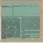 DR - 60 Pfg. AH, Paketkarte Stollberg (Sachs) n. Pfellhofen 1943