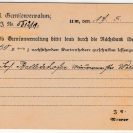 Württemberg - Ulm (Donau) nr. 2, 1919, K1 a. Heeressache/Karte n. Wiblingen