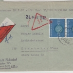 BRD - 2x40 Pfg. Europa, nachnahmebrief Pfullendorf - Konstanz 1962