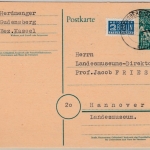 BRD - 10 Pfg. Bundestag, Sonder-GA-Karte Gudensberg - Hannover 1949