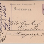 DR - Königssee (Thürigen) 1888, KOS a. 5 Pfg. GA-Karte n. Dresden