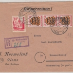 FZ-Allg./Württ. - 3x20+24 Pfg. Einschreibebrief Neuhausen b. Urach 1947 n.