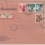 FZ/Baden - 45 Pfg. Freimarken u.a., Einschreibebrief Bad Dürrheim - Trossingen