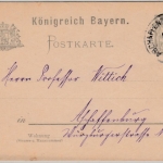 Bayern - 2 Pfg. Rauten GA-Karte m. priv. Zudruck (Verkehrsbeamten-Verein) 1902