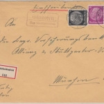 DR - Glasofen ü. Marktheidenfeld, Landpost-Ra2 a. Einschreibebrief 1939 n.