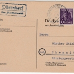 All.Bes. - Oberndorf ü. Marktheidenfeld, Landpost-Ra2 a. Karte 1948 n. Chemnitz