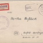 All.Bes. - Miltenberg 27.12.45, Gebühr bezahlt, Zensur-Einschreibebrief n.